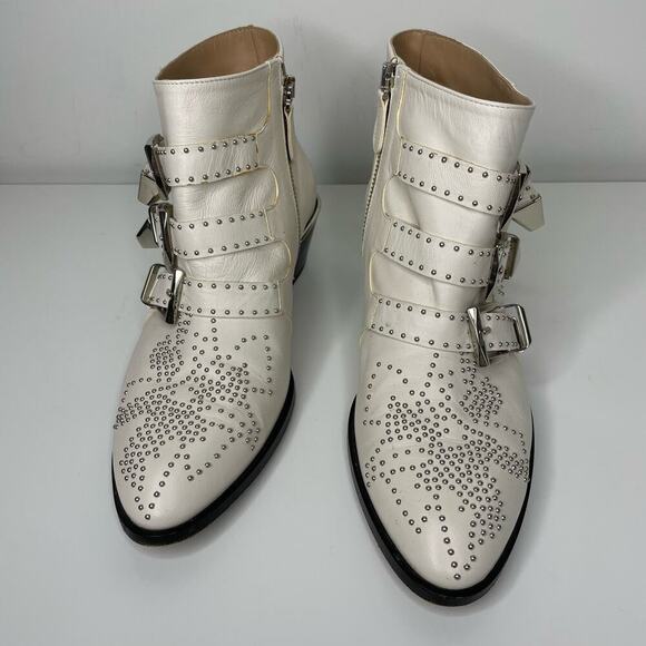 Chloe Suzanna Cloudy White Ankle Booties 36.5 - Picture 7 of 8